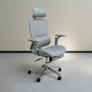Swivel White Ergonomic Desk Seat With Footrest