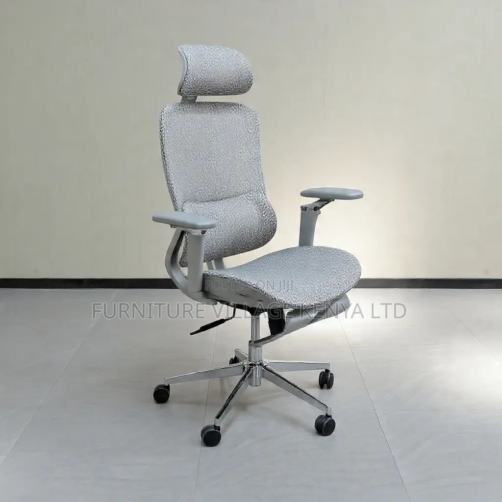 Swivel White Ergonomic Desk Seat With Footrest