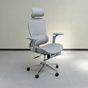 Swivel White Ergonomic Desk Seat With Footrest