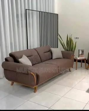 Classy Brown 3 Seater Modern Sofa