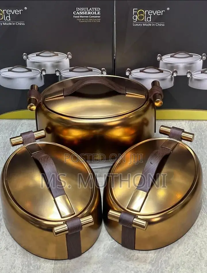 Hosting Upgraded 3pcs Oval Premium Forever Gold Insulated Hotpots