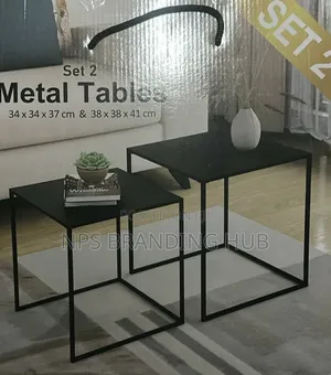 2in1 Nordic Metallic Side Table 34×34×37 Cm B.38×38×41cm Ao