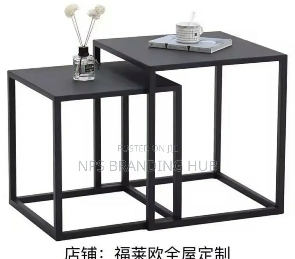 2in1 Nordic Metallic Side Table 34×34×37 Cm B.38×38×41cm Ao