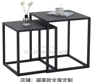 2in1 Nordic Metallic Side Table 34×34×37 Cm B.38×38×41cm Ao