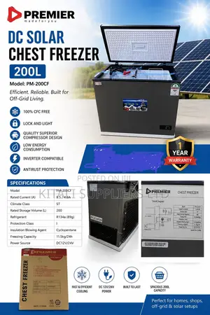 Premier 200l Dc Solar Chest Freezer