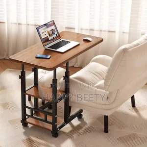 *Adjustable C - Shaped Side Table With Wheels*