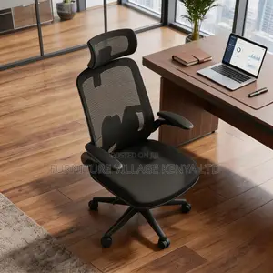 Black Breathable Full Mesh Seat With Flip Armrest
