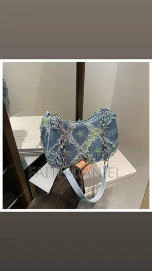 Grunge-Chic Frayed Denim Micro Hobo