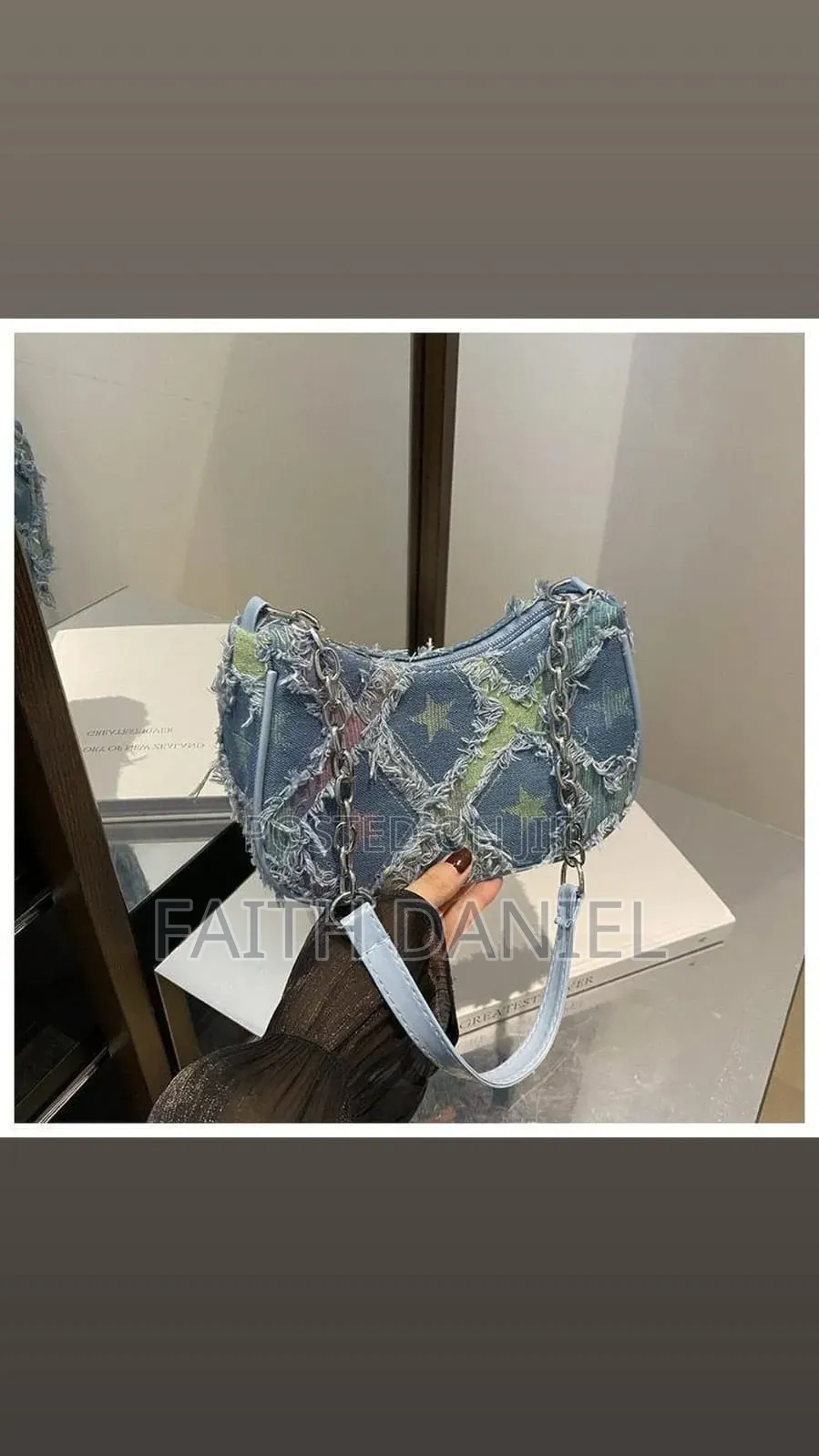 Grunge-Chic Frayed Denim Micro Hobo