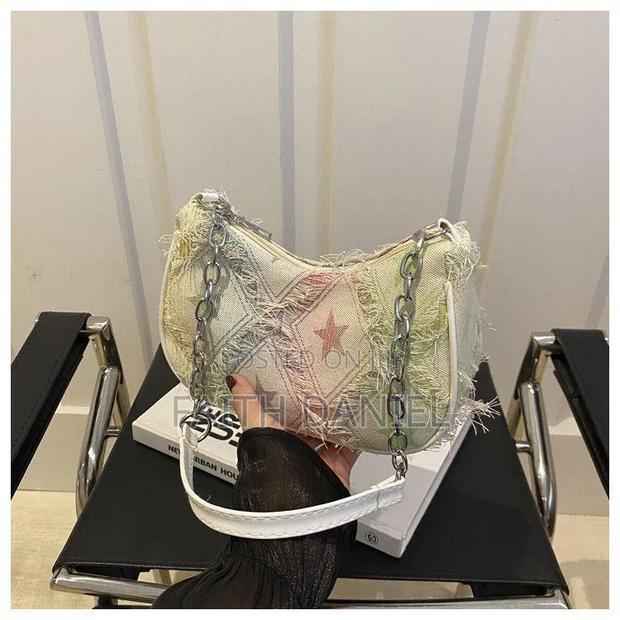 Grunge-Chic Frayed Denim Micro Hobo - thumbnail 3