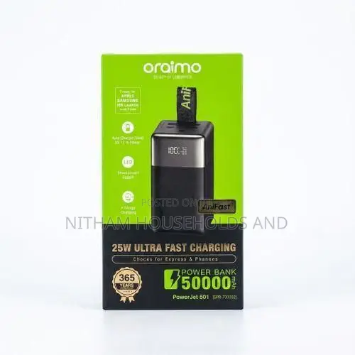 Oraimo Powerjet 85w 50,000mah Ultra Fast Charging Power Bank