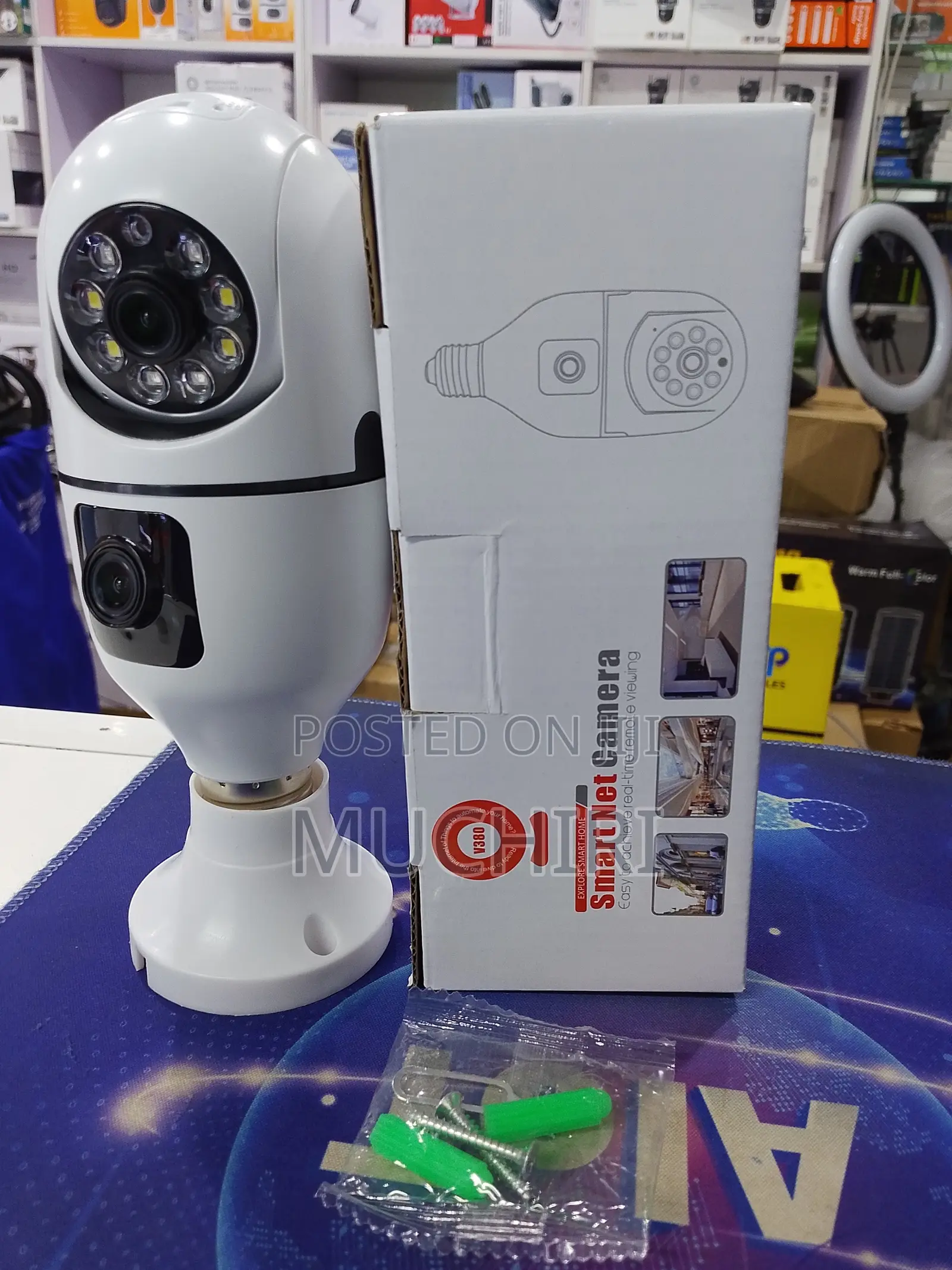 V380 Dual Lens Bulb PTZ Wifi Camera