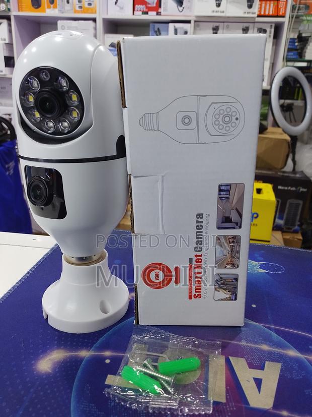 V380 Dual Lens Bulb PTZ Wifi Camera