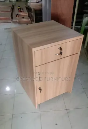 Light Wood Mobile Cabinet With Drawer Door