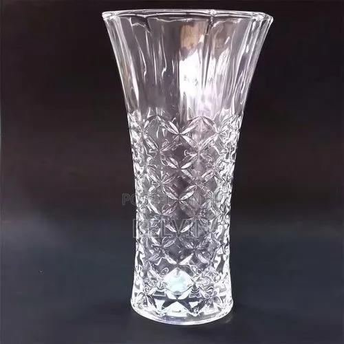 This Is a Generic Diamond-Cut Clear Glass Flower Vase. - thumbnail 2