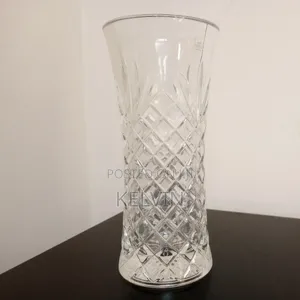 This Is a Generic Diamond-Cut Clear Glass Flower Vase.