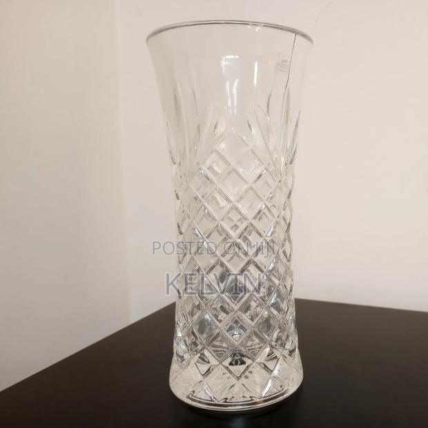 This Is a Generic Diamond-Cut Clear Glass Flower Vase. - thumbnail 3