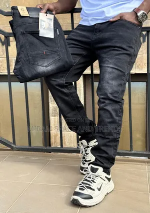 Men's Black Jeans Trousers