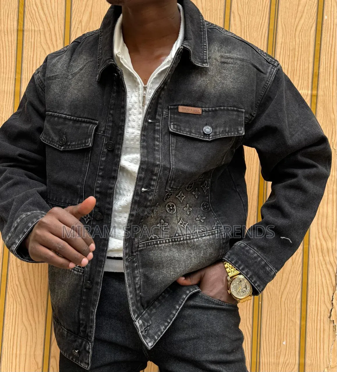 Men's Black Denim Jacket