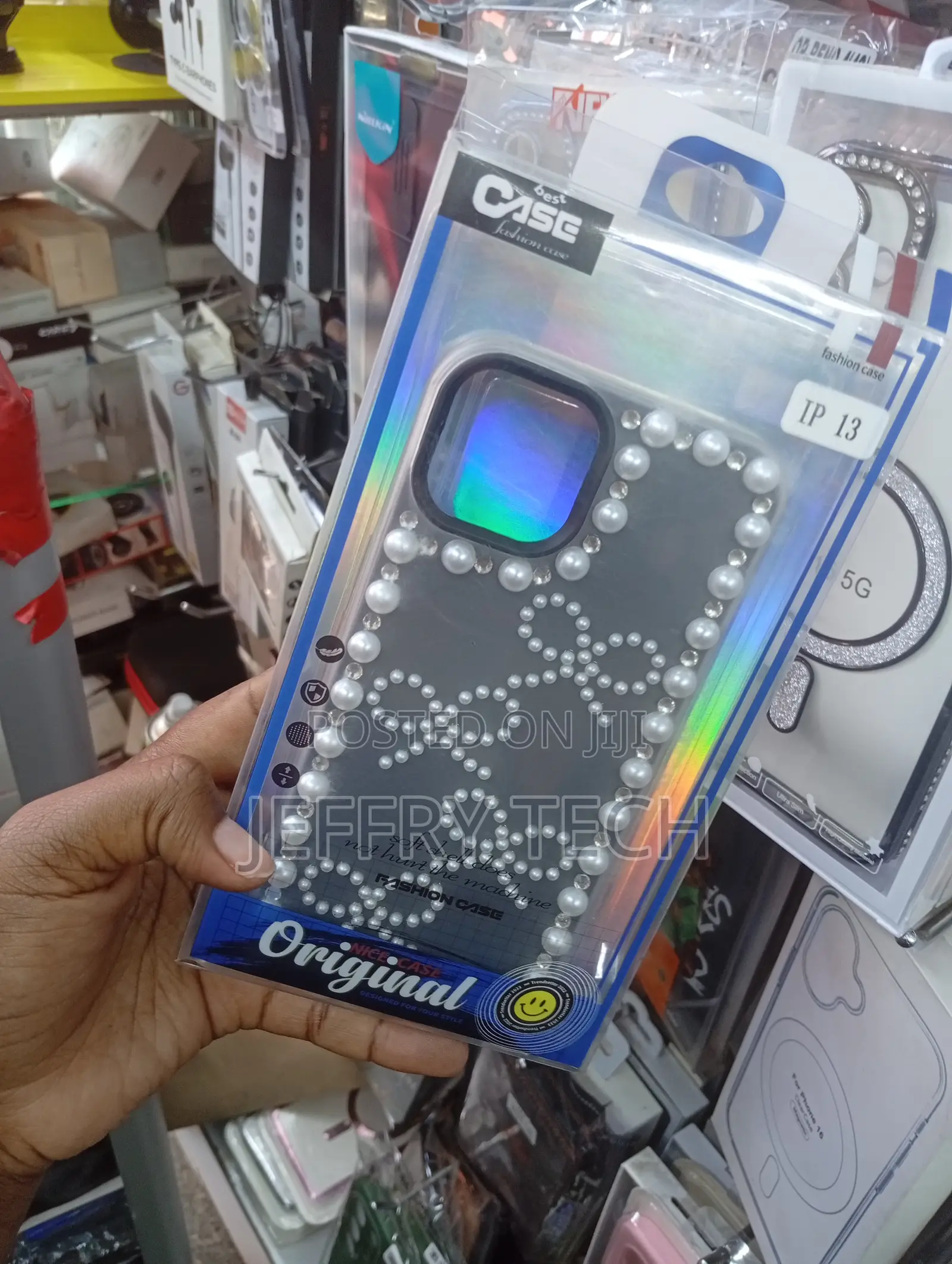 iPhone 13 Pro Max Fashion Case Featuring a 3d Pearl-Style Bow Design.