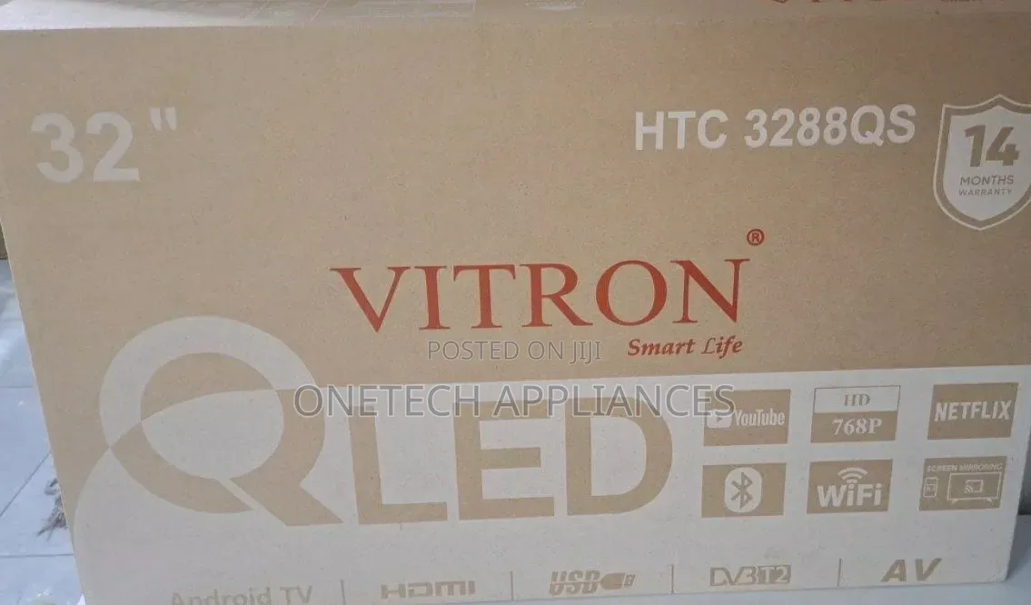 Vitron 32 Inch Qled Smart Tv Hd (720p) – Android Tv, Bluetooth, Wi-Fi