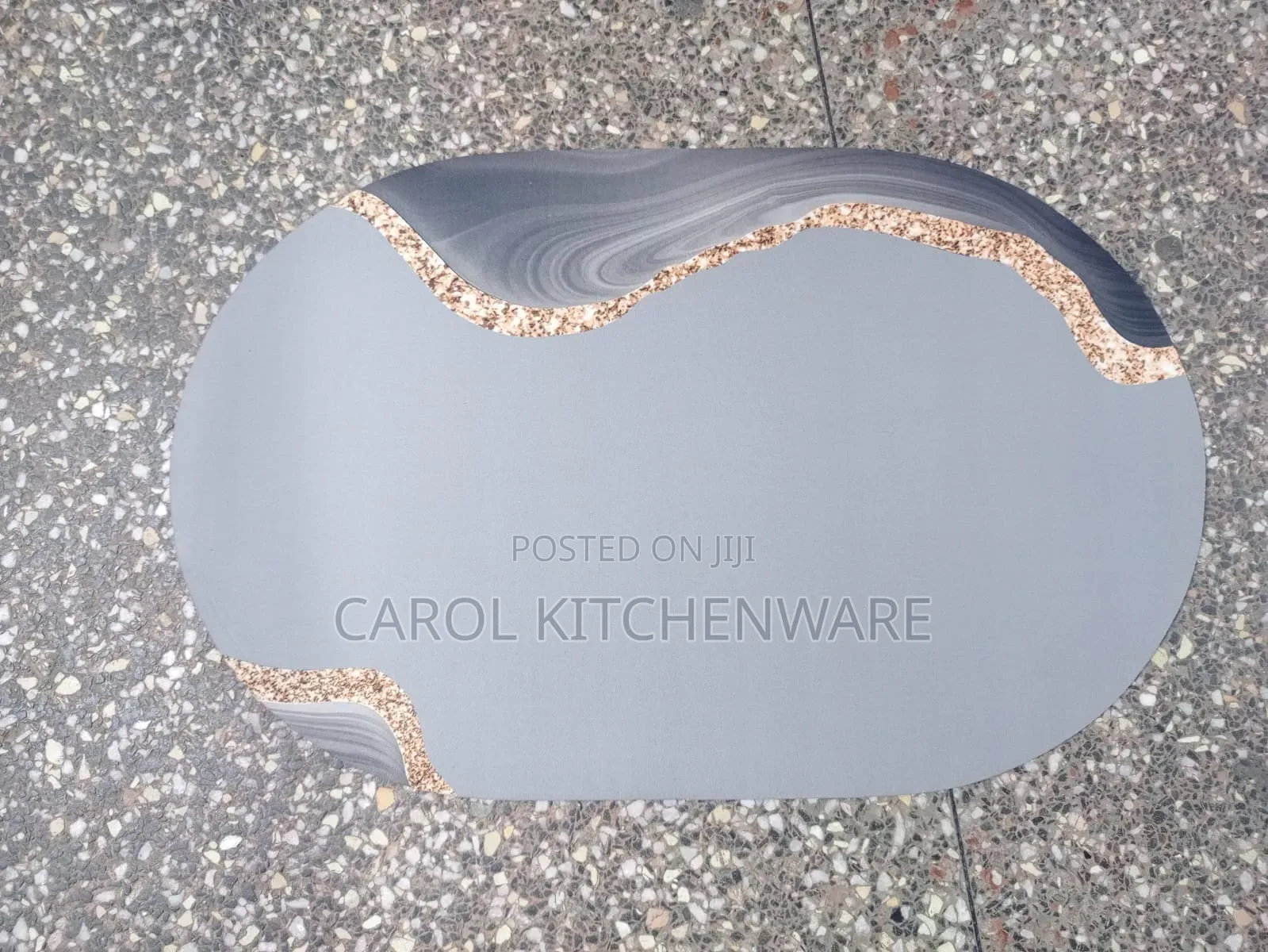 Super Absorbent Oval Rubber Mat / Anti-Slip Bathroom Mat