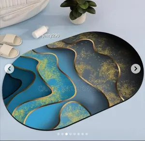 Super Absorbent Oval Rubber Mat / Anti-Slip Bathroom Mat