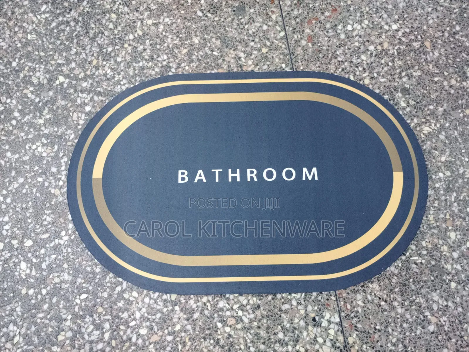 Super Absorbent Oval Rubber Mat / Anti-Slip Bathroom Mat