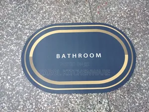 Super Absorbent Oval Rubber Mat / Anti-Slip Bathroom Mat