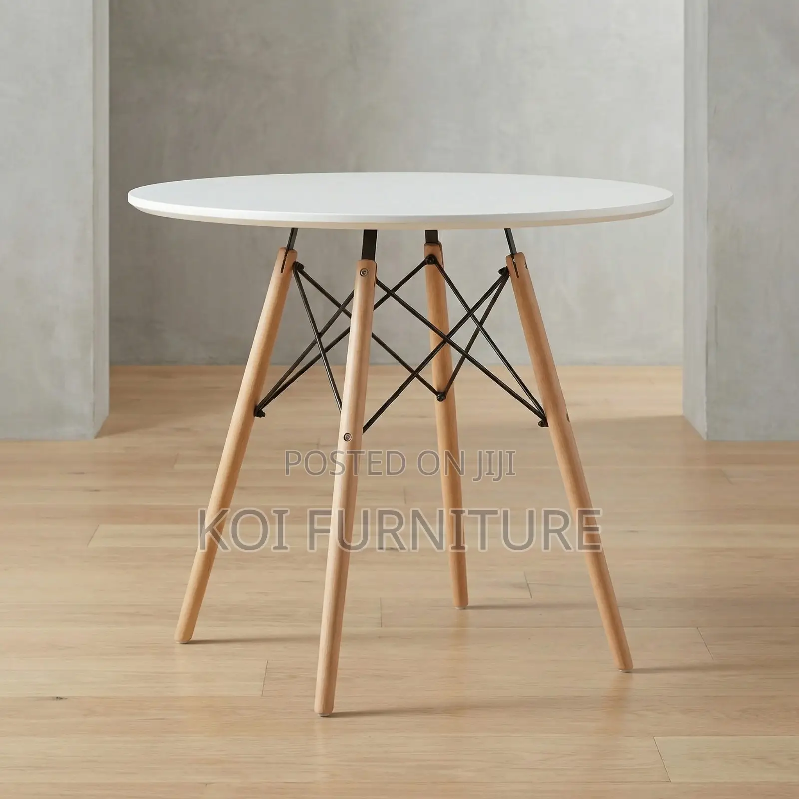 Dining Table : Modern White Eames-Style Dining Table