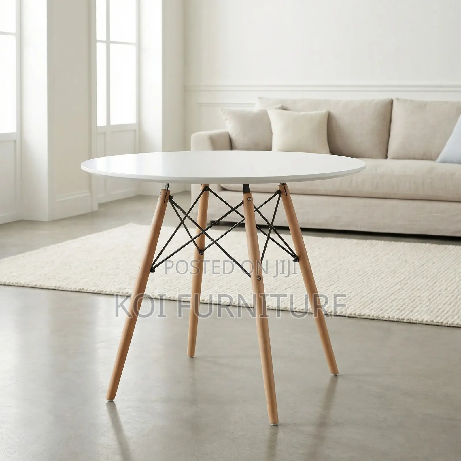 Dining Table : Modern White Eames-Style Dining Table