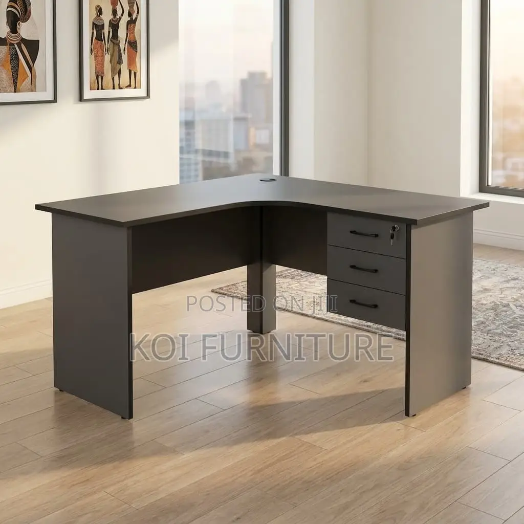 Office Desk :1.2m Modern Gray L-Shaped Home Office Desk