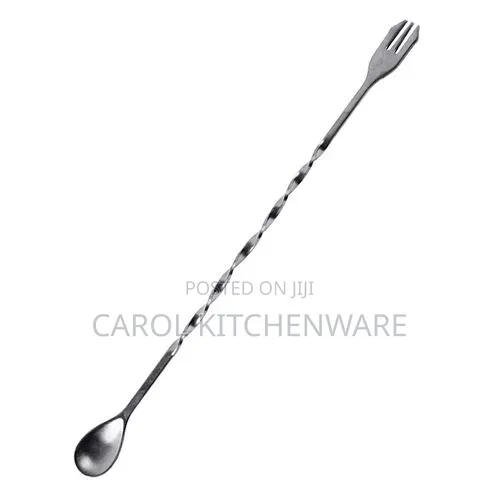 1 Pc Stainless Steel Bar Spoon With Fork