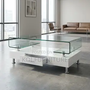 Coffee Table : Modern White Glossy Coffee Table