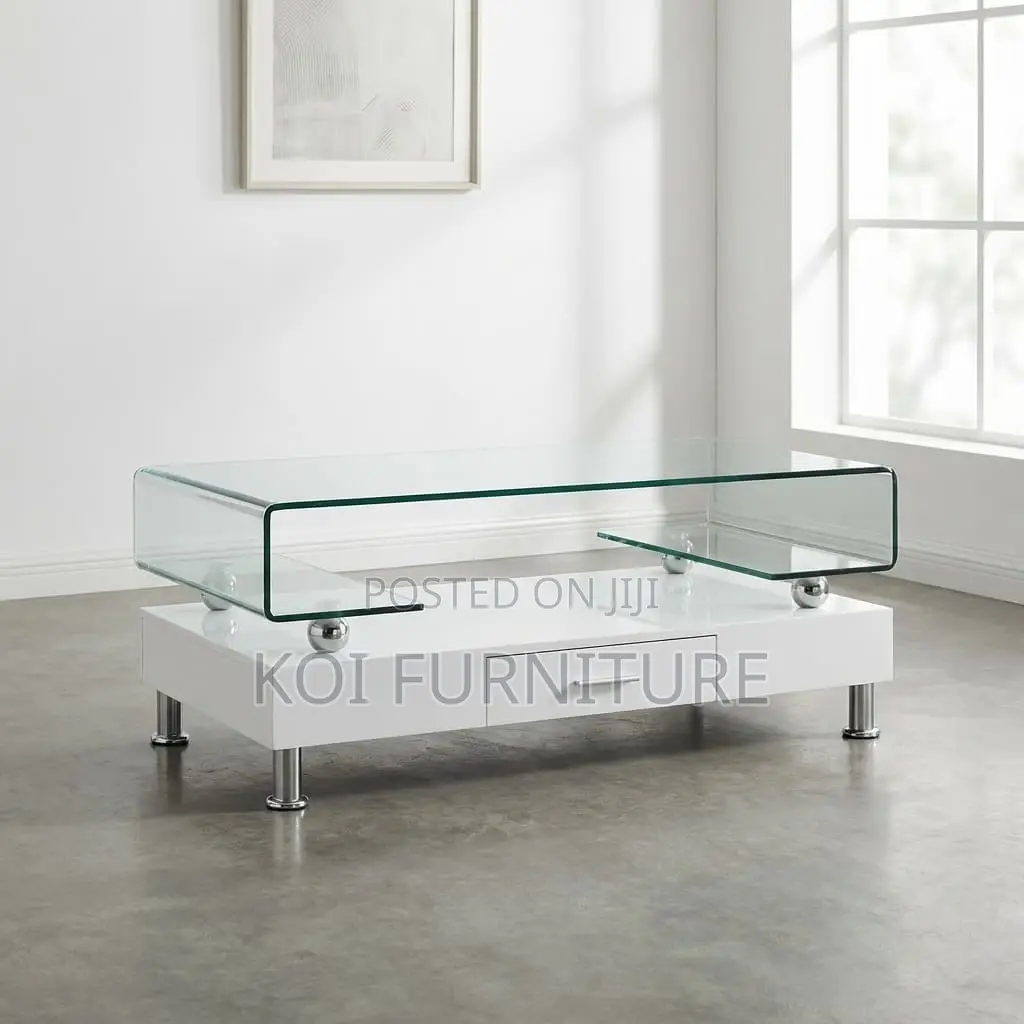 Coffee Table : Modern White Glossy Coffee Table