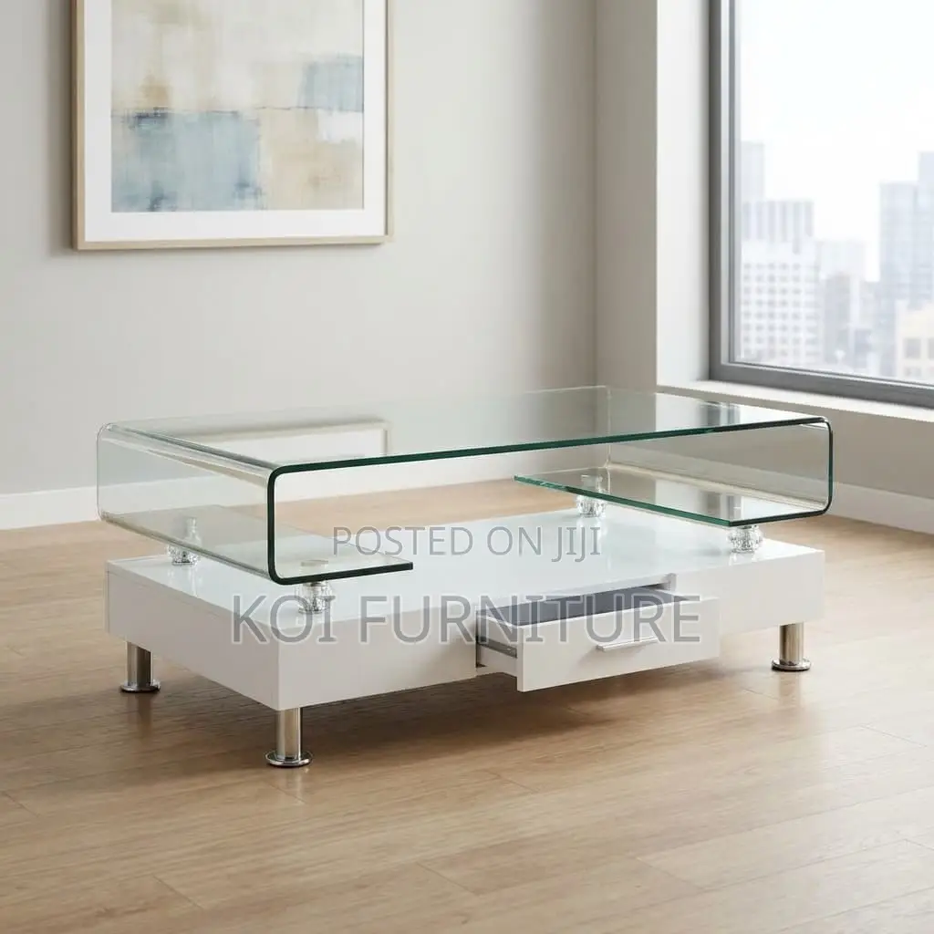 Coffee Table : Modern White Glossy Coffee Table