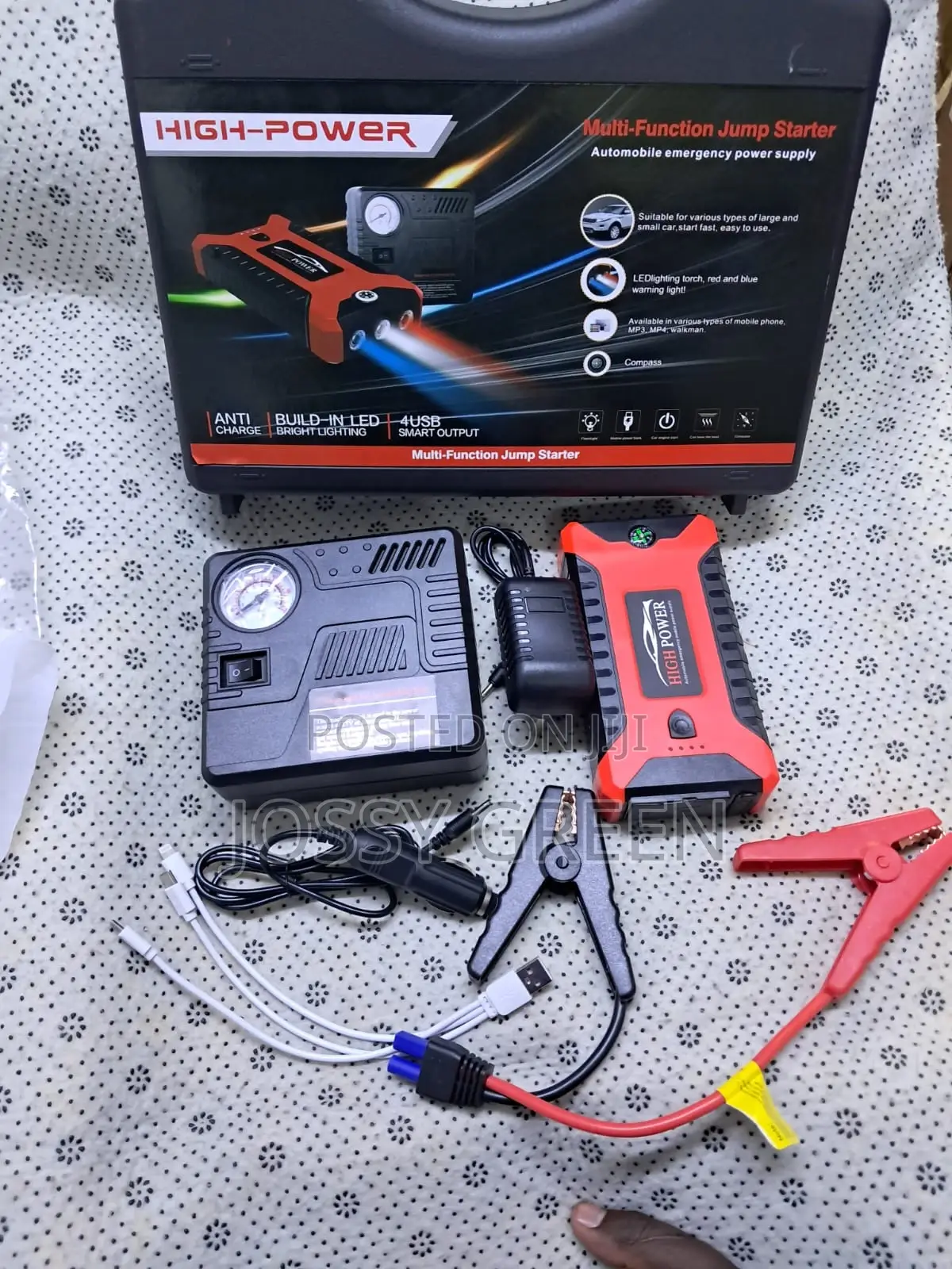 Smart Portable Jump Starter Featuring Durable Clamp