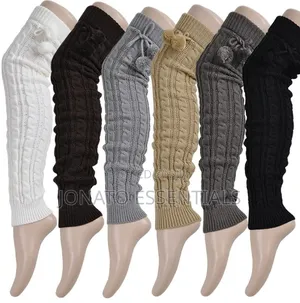 Pair of Thigh High Knit Leg Warmers Over Knee Long Socks