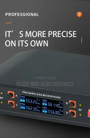 Professional 4-Channel Dual Handheld Uhf Wireless Karaoke Microphone