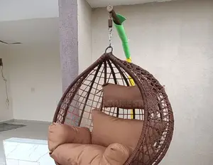 Home Chairs; Rattan Hammock Seat With Round Tuffed Backrest