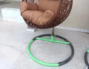 Home Chairs; Rattan Hammock Seat With Round Tuffed Backrest