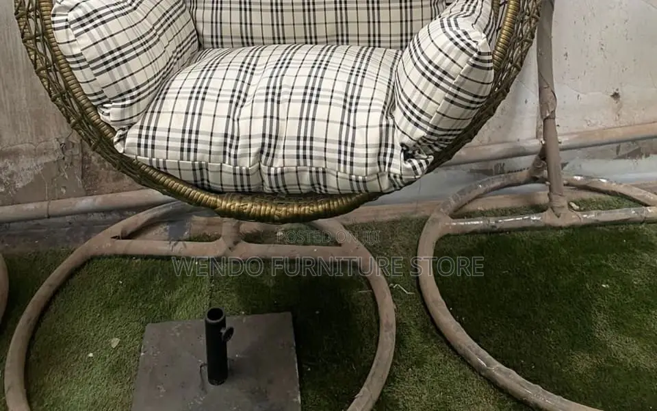 Home Chairs; Rattan Hammock Seat With Round Tuffed Backrest