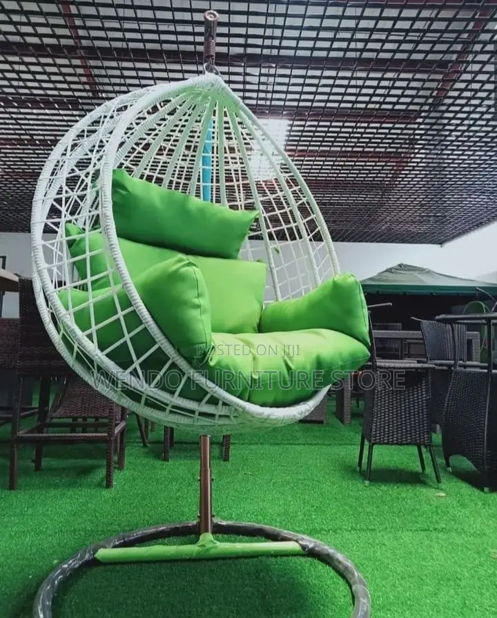 Home Chairs; Rattan Hammock Seat With Round Tuffed Backrest