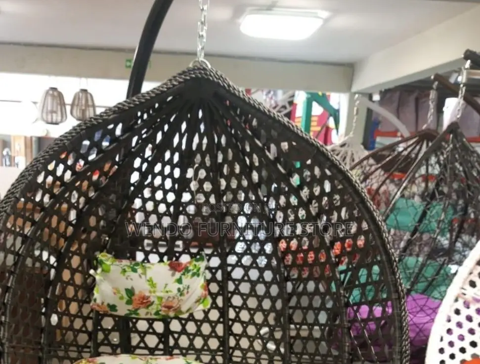 Home Chairs; Rattan Hammock Seat With Round Tuffed Backrest