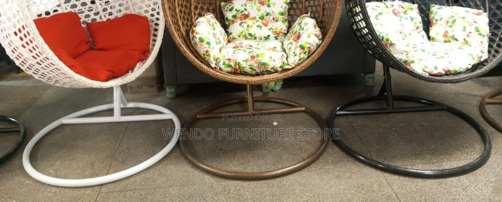 Home Chairs; Rattan Hammock Seat With Round Tuffed Backrest