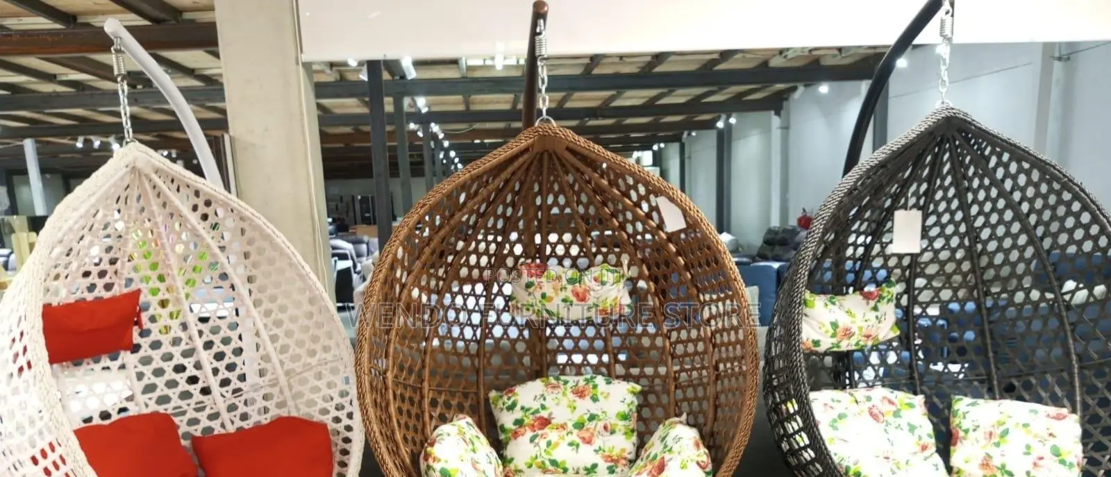 Home Chairs; Rattan Hammock Seat With Round Tuffed Backrest