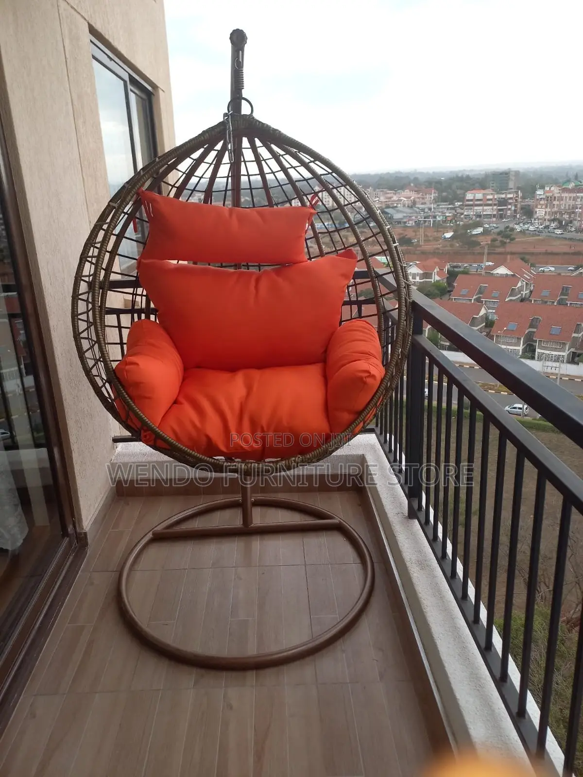 Home Chairs; Rattan Hammock Seat With Round Tuffed Backrest