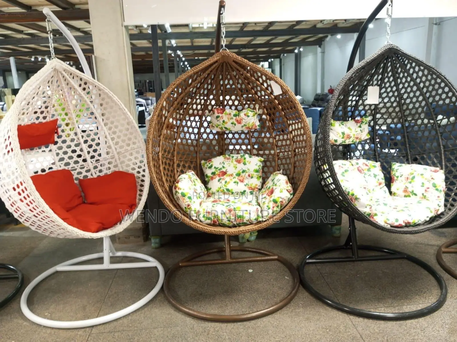 Home Chairs; Rattan Hammock Seat With Round Tuffed Backrest