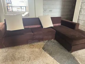 Five Seater L-Shape Brown Sofa