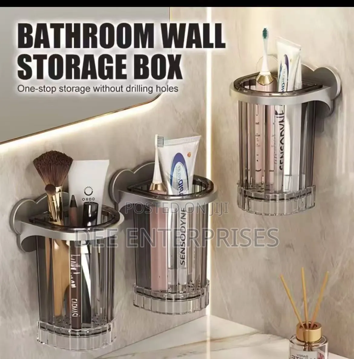 Wall Mount Toothbrush Holder Bathroom Organizer